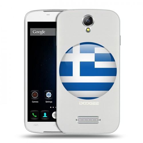 Полупрозрачный дизайнерский пластиковый чехол для Doogee X6 флаг греции