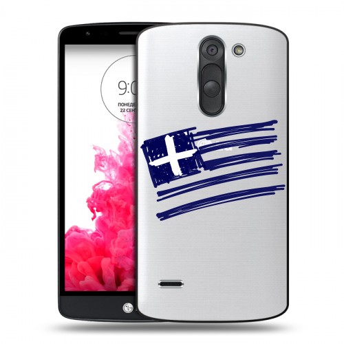 Полупрозрачный дизайнерский пластиковый чехол для LG G3 Stylus флаг греции
