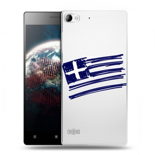 Полупрозрачный дизайнерский пластиковый чехол для Lenovo Vibe X2 флаг греции