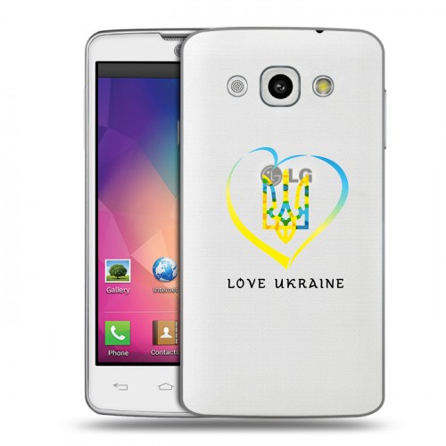Полупрозрачный дизайнерский пластиковый чехол для LG L60 Флаг Украины