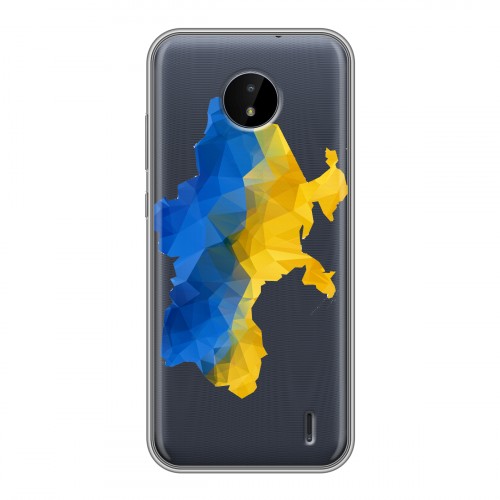 Полупрозрачный дизайнерский пластиковый чехол для Nokia C20 Флаг Украины