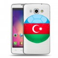 Полупрозрачный дизайнерский пластиковый чехол для LG L60 Флаг Азербайджана