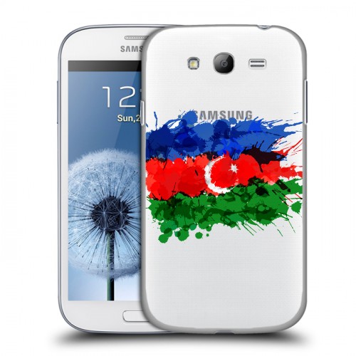 Полупрозрачный дизайнерский пластиковый чехол для Samsung Galaxy Grand Флаг Азербайджана
