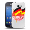 Полупрозрачный дизайнерский пластиковый чехол для Samsung Galaxy Trend Lite Флаг Германии