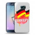 Полупрозрачный дизайнерский пластиковый чехол для Samsung Galaxy S6 Edge Флаг Германии