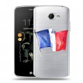Полупрозрачный дизайнерский пластиковый чехол для LG K5 Флаг Франции