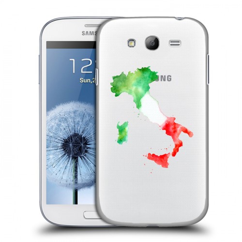 Полупрозрачный дизайнерский пластиковый чехол для Samsung Galaxy Grand Флаг Италии