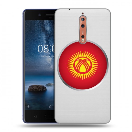 Полупрозрачный дизайнерский пластиковый чехол для Nokia 8 флаг Киргизии