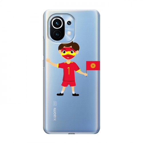 Полупрозрачный дизайнерский пластиковый чехол для Xiaomi Mi 11 флаг Киргизии