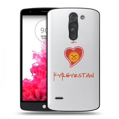 Полупрозрачный дизайнерский пластиковый чехол для LG G3 Stylus флаг Киргизии