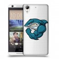 Полупрозрачный дизайнерский пластиковый чехол для HTC Desire 626 Прозрачные акулы