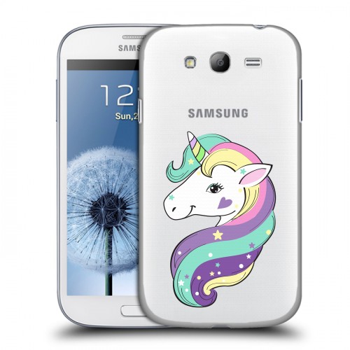 Полупрозрачный дизайнерский пластиковый чехол для Samsung Galaxy Grand Единороги 