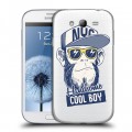 Полупрозрачный дизайнерский пластиковый чехол для Samsung Galaxy Grand Прозрачные обезьяны