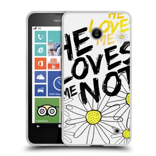 Дизайнерский пластиковый чехол для Nokia Lumia 630/635 Ромашковый мир