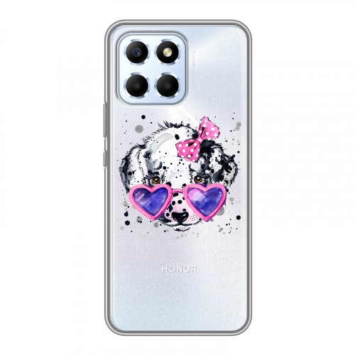 Полупрозрачный дизайнерский пластиковый чехол для Huawei Honor X6 Прозрачные щенки