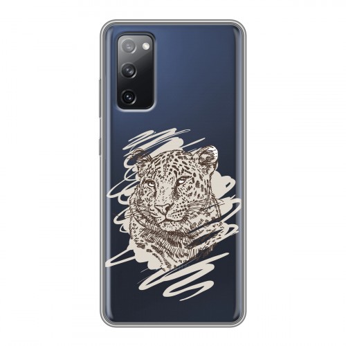 Дизайнерский силиконовый чехол для Samsung Galaxy S20 FE Прозрачные леопарды
