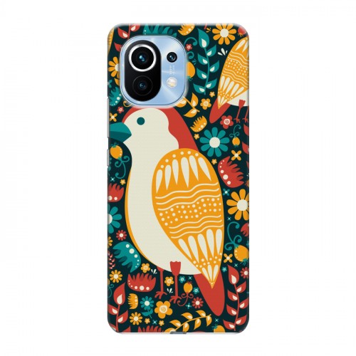 Дизайнерский пластиковый чехол для Xiaomi Mi 11 Цветы и птицы