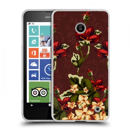 Дизайнерский пластиковый чехол для Nokia Lumia 630/635 Цветочный арт-деко