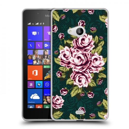 Дизайнерский пластиковый чехол для Microsoft Lumia 540 Цветочный арт-деко