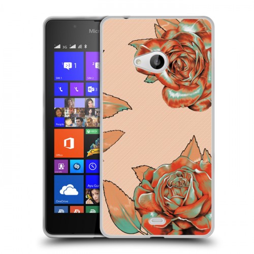 Дизайнерский пластиковый чехол для Microsoft Lumia 540 Цветочный арт-деко
