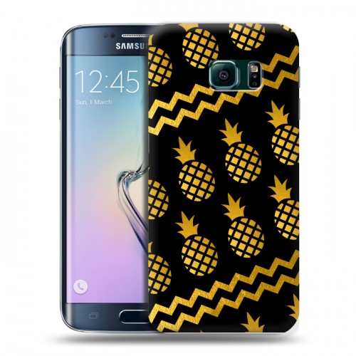 Дизайнерский пластиковый чехол для Samsung Galaxy S6 Edge ананасы