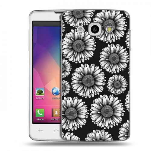 Дизайнерский пластиковый чехол для LG L60 Черно-белые цветы