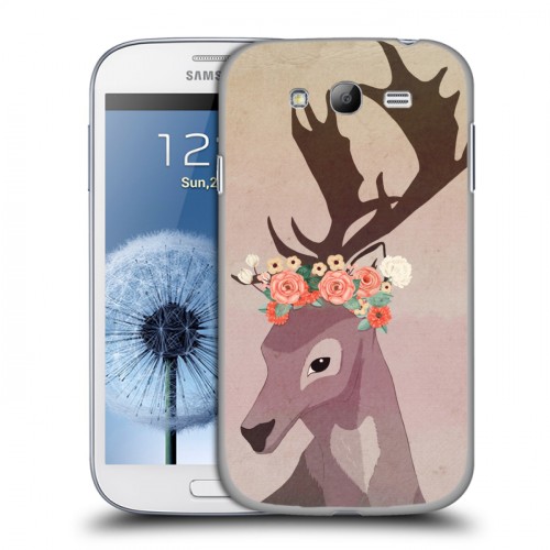 Дизайнерский пластиковый чехол для Samsung Galaxy Grand Животные с цветами