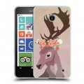 Дизайнерский пластиковый чехол для Nokia Lumia 630/635 Животные с цветами