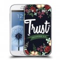 Дизайнерский пластиковый чехол для Samsung Galaxy Grand Цветочные надписи