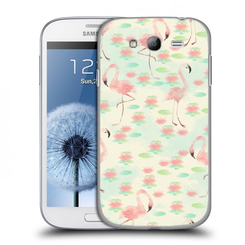 Дизайнерский пластиковый чехол для Samsung Galaxy Grand Розовые фламинго