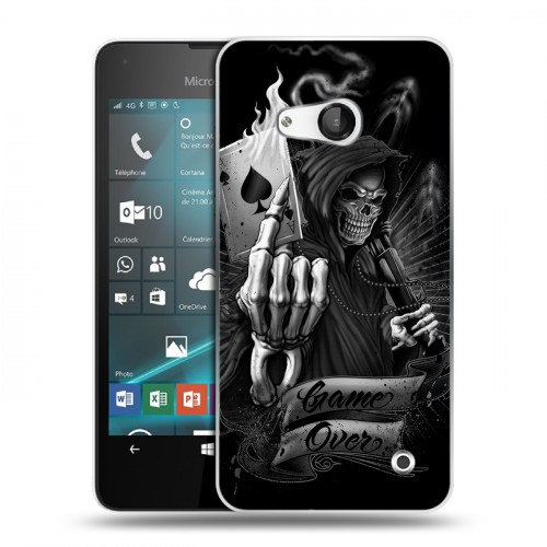 Дизайнерский пластиковый чехол для Microsoft Lumia 550 Скелет и туз