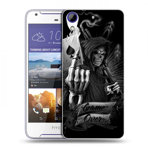 Дизайнерский пластиковый чехол для HTC Desire 830 Скелет и туз