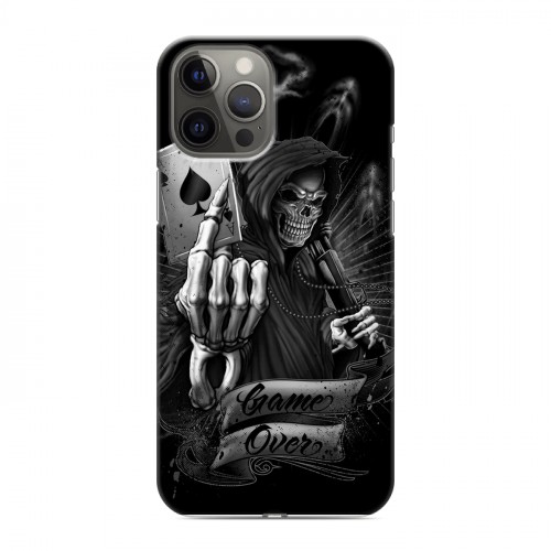 Дизайнерский силиконовый чехол для Iphone 12 Pro Max Скелет и туз