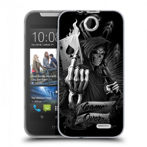 Дизайнерский силиконовый чехол для HTC Desire 310 Скелет и туз