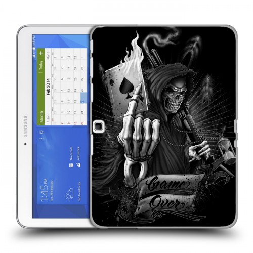 Дизайнерский силиконовый чехол для Samsung Galaxy Tab 4 10.1 Скелет и туз