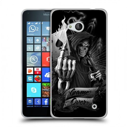 Дизайнерский пластиковый чехол для Microsoft Lumia 640 Скелет и туз
