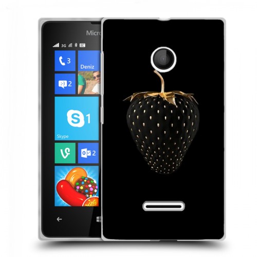 Дизайнерский пластиковый чехол для Microsoft Lumia 435 Темная клубничка