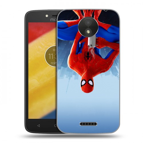 Дизайнерский пластиковый чехол для Motorola Moto C Plus Человек-паук : Через вселенные