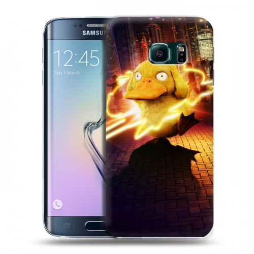Дизайнерский пластиковый чехол для Samsung Galaxy S6 Edge Покемон. Детектив Пикачу