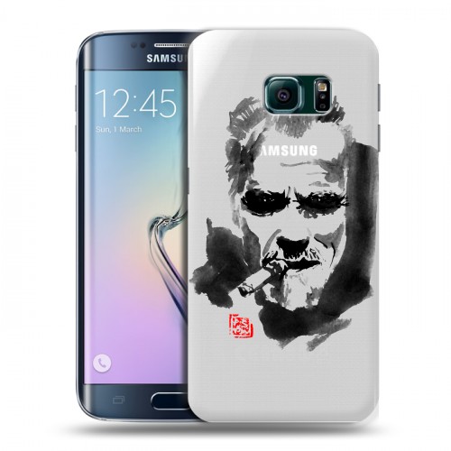 Полупрозрачный дизайнерский пластиковый чехол для Samsung Galaxy S6 Edge Арнольд