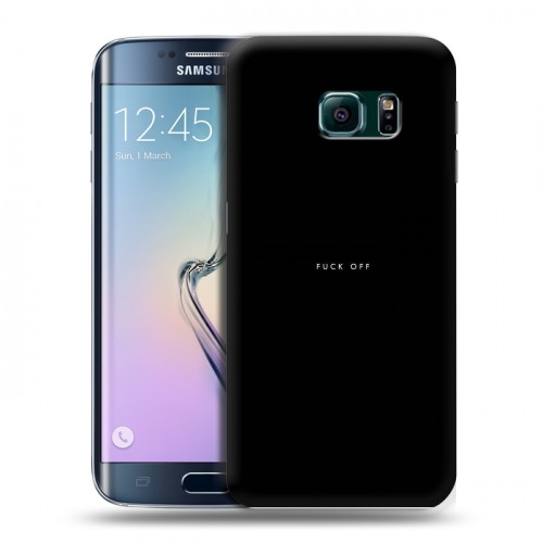 Дизайнерский пластиковый чехол для Samsung Galaxy S6 Edge Черно и кратко