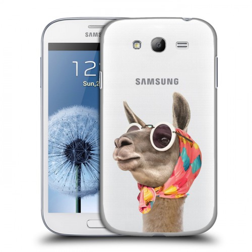 Полупрозрачный дизайнерский пластиковый чехол для Samsung Galaxy Grand Мятные звери