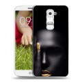 Дизайнерский пластиковый чехол для LG Optimus G2 mini Черное золото