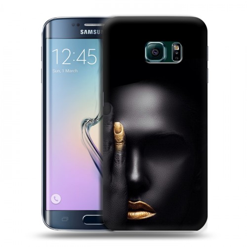 Дизайнерский пластиковый чехол для Samsung Galaxy S6 Edge Черное золото