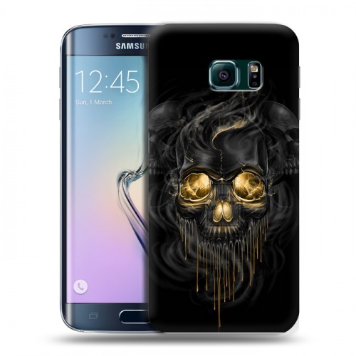 Дизайнерский пластиковый чехол для Samsung Galaxy S6 Edge Черное золото