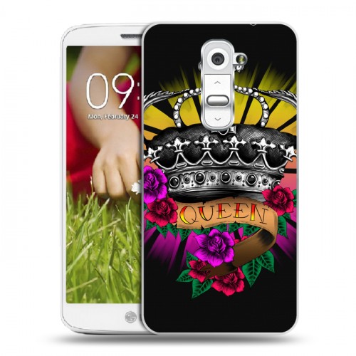 Дизайнерский пластиковый чехол для LG Optimus G2 mini Панк корона
