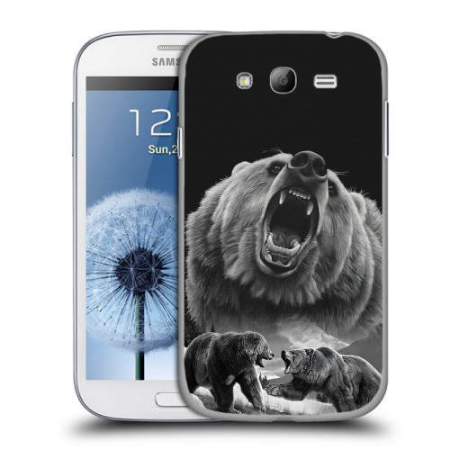 Дизайнерский пластиковый чехол для Samsung Galaxy Grand Схватка медведей