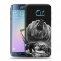 Дизайнерский пластиковый чехол для Samsung Galaxy S6 Edge Схватка медведей