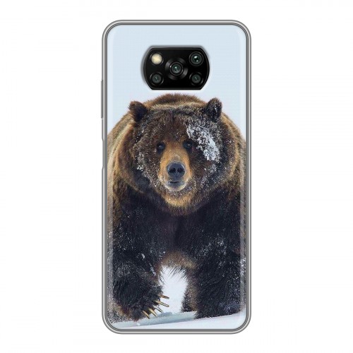 Дизайнерский силиконовый с усиленными углами чехол для Xiaomi Poco X3 Медведь