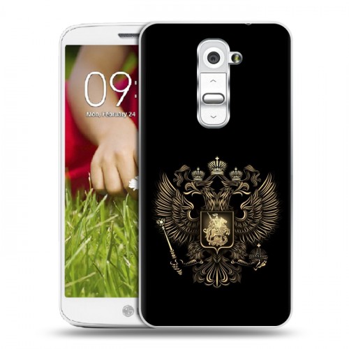 Дизайнерский пластиковый чехол для LG Optimus G2 mini герб России золотой